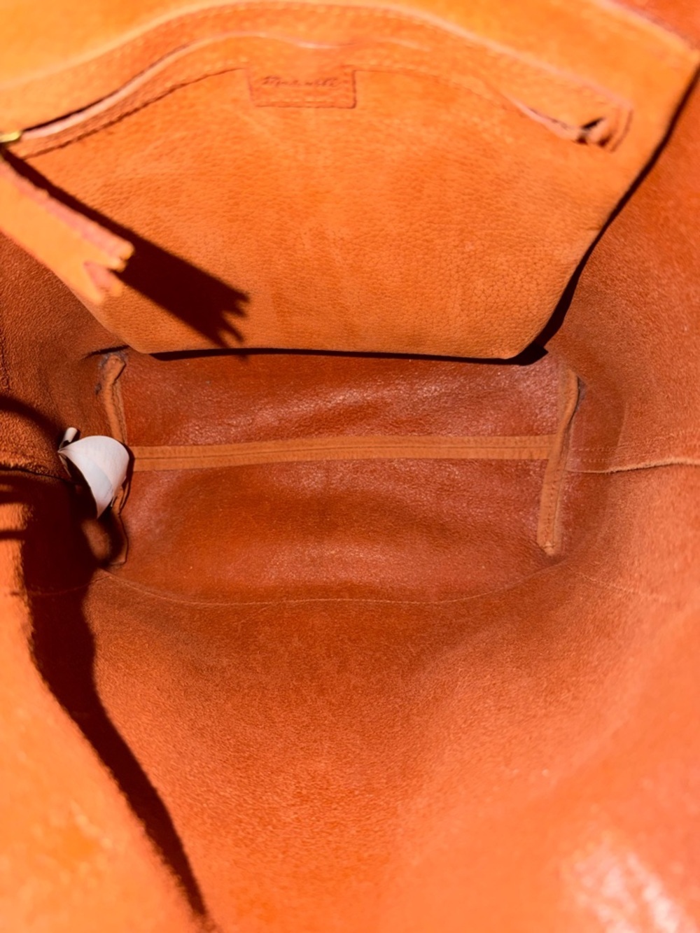 Madewell Cognac Leather Tote with Front Pocket - Picture 10 of 12